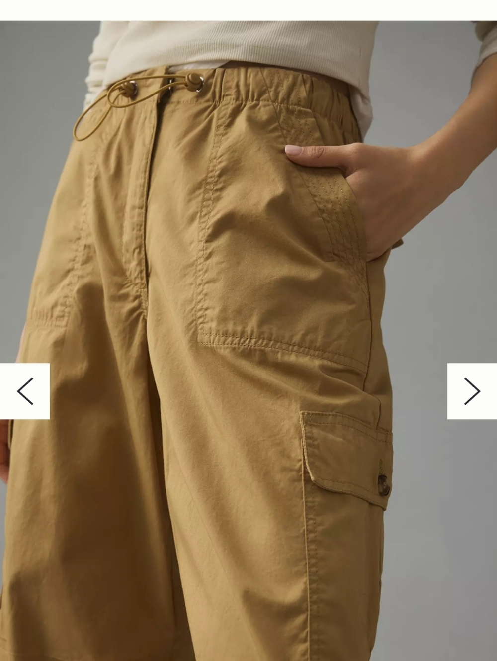 Anthropologie Avec Les Filles Tan Cargo Drawstring Jogger Pants - Picture 3 of 8